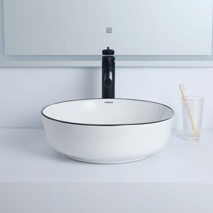 Imagem de Cuba Deend de Ceramica Orbita Linea Para Banheiro 41x41x13cm