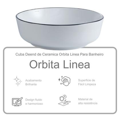 Imagem de Cuba Deend de Ceramica Orbita Linea Para Banheiro 41x41x13cm