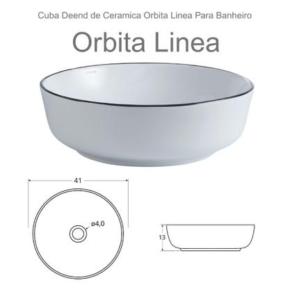 Imagem de Cuba Deend de Ceramica Orbita Linea Para Banheiro 41x41x13cm