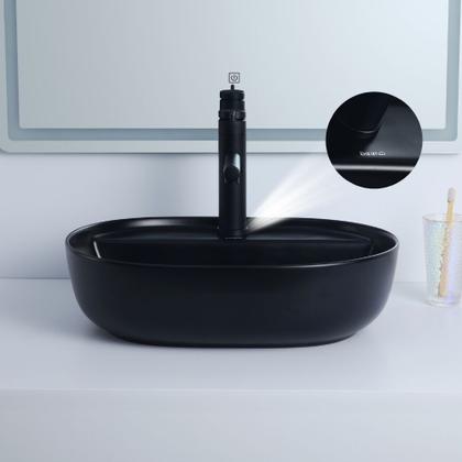 Imagem de Cuba Deend De Cerâmica OvaleNero Para Banheiro 50x39x13cm