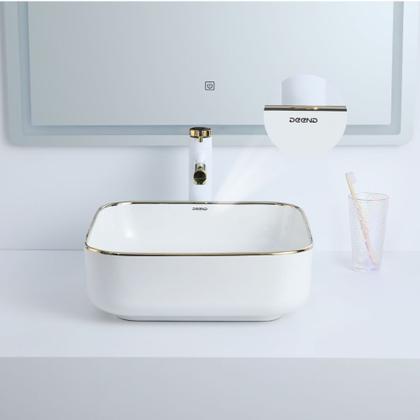 Imagem de Cuba Deend De Cerâmica Quadrina DoratoLuce Banheiro 39x39x14cm