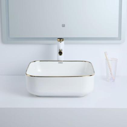 Imagem de Cuba Deend De Cerâmica Quadrina DoratoLuce Banheiro 39x39x14cm