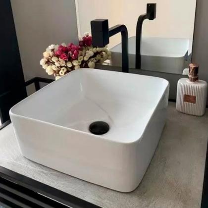 Imagem de Cuba Deend De Cerâmica Quadrina Para Banheiro 37x37 cm