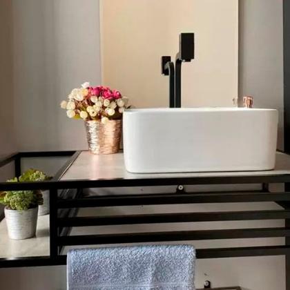 Imagem de Cuba Deend De Cerâmica Quadrina Para Banheiro 37x37 cm