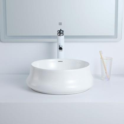 Imagem de Cuba Deend De Cerâmica Rotonda OndinaLuce Banheiro 35x35x14cm