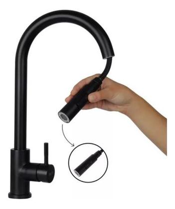 Imagem de Cuba Dupla Gourmet aço Inox Preta com Torneira Touch e tábua