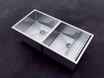 Imagem de Cuba Dupla Inox Quadrada Multiuso Versátil Cozinha Premium