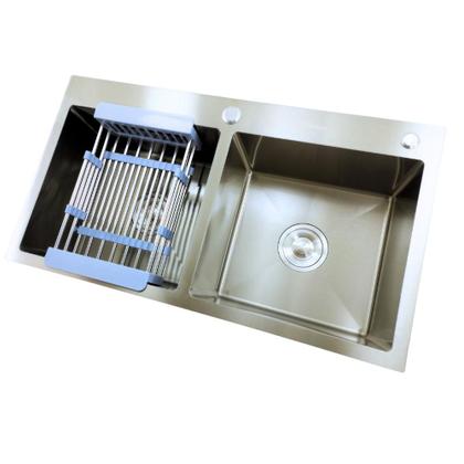 Imagem de Cuba Dupla Para Cozinha Gourmet Turquesa Aço Inox 85x45CM