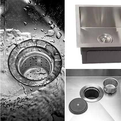 Imagem de Cuba Dupla Quadrada Inox 304 Gourmet 9040 Assimétrica com Válvula - EC048