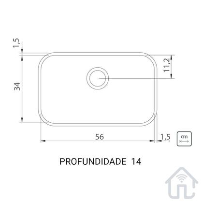 Imagem de Cuba Embutir Cozinha Tramontina N2 56x34x14 Perfecta Aço Inox Polido C/Sifão e Válvula