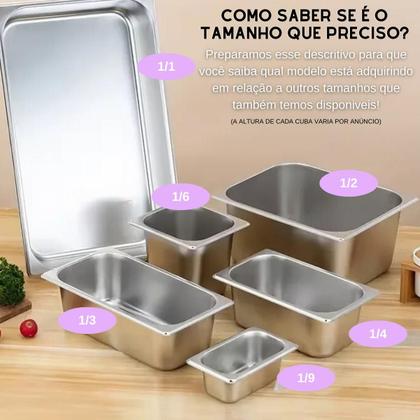 Imagem de Cuba Gastronomica 1/1x40mm Aço Inox Buffet Rechaud 6 Litros