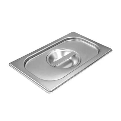 Imagem de Cuba GN 1/4X100MM Com Tampa Inox Gn Sebem Buffet Gastronômica Kit 6 Und Cor Aço Inox