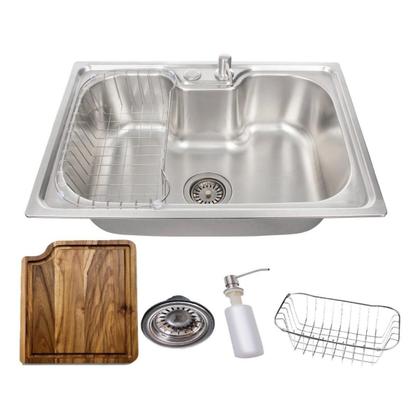 Imagem de Cuba Gourmet 50X40Cm Inox 304 Com Torneira Gourmet E Tábua