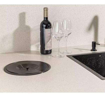 Imagem de Cuba gourmet black 50x40cm + kit com lixeira de embutir 5l