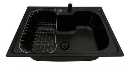 Imagem de Cuba Gourmet Cozinha Aço Inox Com Acessórios 50x40cm Preta