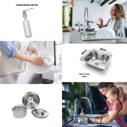 Imagem de Cuba Gourmet de Aço Inox 304 Cozinha Moderna 50x40cm Premium