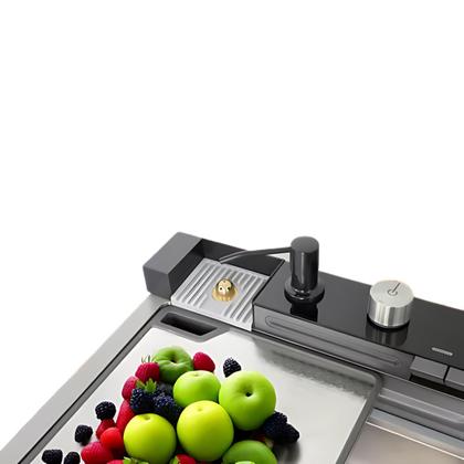 Imagem de Cuba Gourmet Multifuncional Inteligente Cozinha Aço Inox 304 Display LED e Torneira Retrátil - Preto