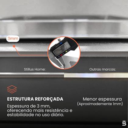 Imagem de Cuba Gourmet Quadrada Aço Inox 304 Escovada 60x40cm Premium Stillus Home