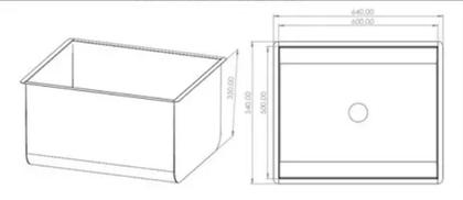 Imagem de Cuba Industrial Inox 60x50x35 Cm Toda Em Aço Inox Escovado