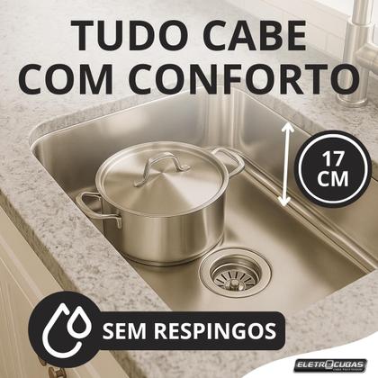 Imagem de Cuba Inox 430 Cozinha N 2 56x34x17 Eletrocubas Extra Funda
