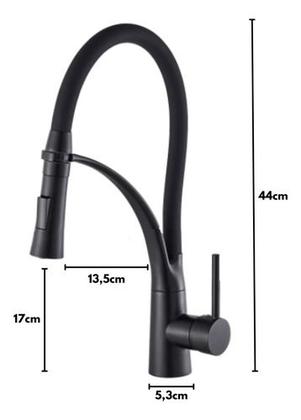 Imagem de Cuba inox black 50x40cm + torneira flexível tábua e lixeira