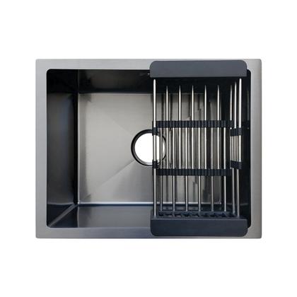 Imagem de Cuba Inox de Cozinha - Embutir ou Sobrepor Gourmet 50x40 com Acessórios - Preta