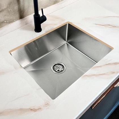 Imagem de Cuba Inox Gourmet 50x40 cm Quadrada De Embutir Bancada Pia Cozinha Aço Inox 304