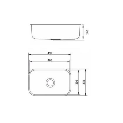 Imagem de Cuba Inox N1 46x30x14cm e Tanque Inox 40x34cm Aço 430 Tecnocuba com Válvula Gratuita 3 1/2