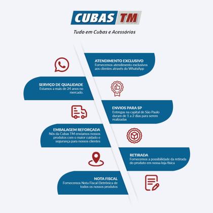 Imagem de Cuba Inox N1 46x30x14cm e Tanque Inox 40x34cm Aço 430 Tecnocuba com Válvula Gratuita 3 1/2
