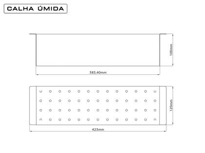 Imagem de Cuba Inox Quadrada 500 X 400 Handmad C/ Escorredor Inox 304