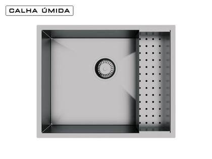 Imagem de Cuba Inox Quadrada 500 X 400 Handmad C/ Escorredor Inox 304