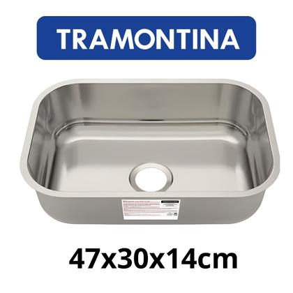 Imagem de Cuba Inox Retangular 47x30cm Instalação Embutir