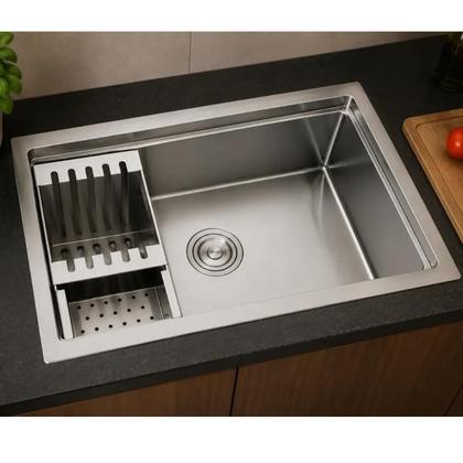 Imagem de Cuba Inox Support Sobrepor Embutir 60x40 Canal Organizador