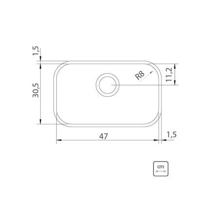 Imagem de Cuba Inox Tramontina Lavinia 47x30 Retangular Ac 94022102