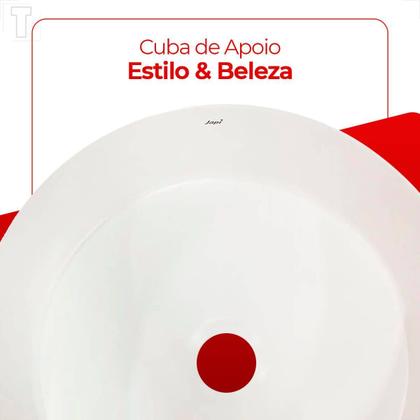 Imagem de Cuba japi de apoio solo redonda branco fosco