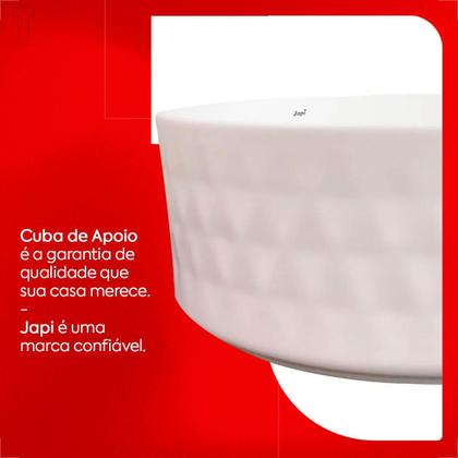 Imagem de Cuba japi de apoio solo redonda branco fosco