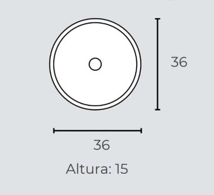 Imagem de Cuba Lavabo Sobrepor Maresias Redonda Banheiro 36x15cm Branco Brilhante