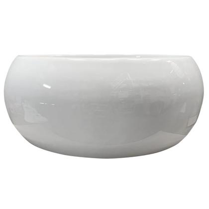 Imagem de Cuba Lavabo Sobrepor Maresias Redonda Banheiro 36x15cm Branco Brilhante