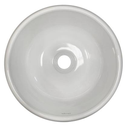 Imagem de Cuba Lavabo Sobrepor Maresias Redonda Banheiro 36x15cm Branco Brilhante