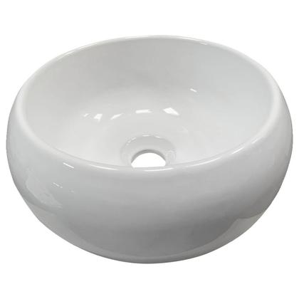 Imagem de Cuba Lavabo Sobrepor Maresias Redonda Banheiro 36x15cm Branco Brilhante
