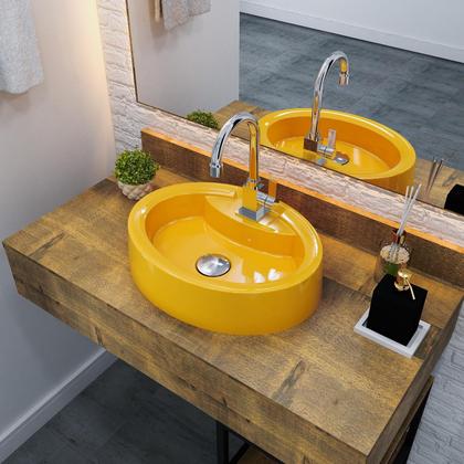 Imagem de Cuba O43 C/Torneira Luxo+Válvula Click 1.1/4+Sifão Crom+Flex