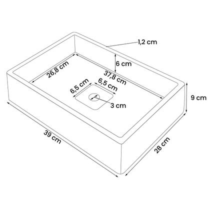Imagem de Cuba Oregon de Cimento Retangular 39x28 cm
