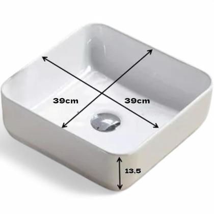 Imagem de Cuba Para Banheiro De Apoio Lavabo Camburi Quadrada 39x39cm