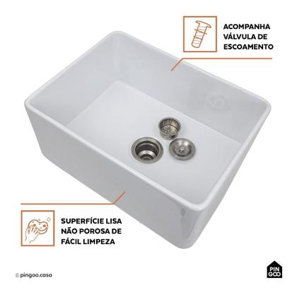 Imagem de Cuba para Cozinha Gourmet de Cerâmica Farm Pingoo.casa - Branco