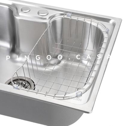 Imagem de Cuba para cozinha gourmet pia aço inox com acessórios e tábua de corte Nawa 50 cm pingoo.casa