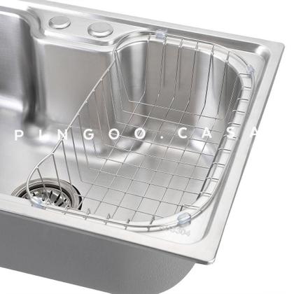 Imagem de Cuba para cozinha gourmet  pia inox com acessórios Carajás e lixeira PIngoo.casa