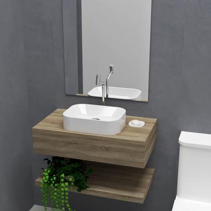 Imagem de Cuba Pia De Apoio 36x27cm Retangular Para Banheiro Lavabo Luna