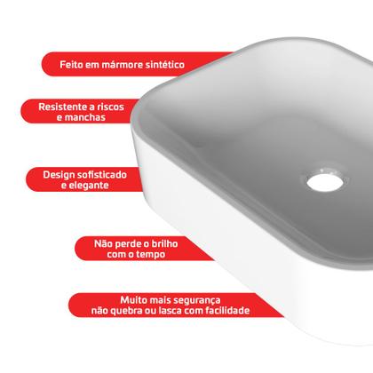 Imagem de Cuba Pia De Apoio 36x27cm Retangular Para Banheiro Lavabo Luna