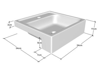 Imagem de Cuba / Pia De Apoio Semi-encaixe Fe12 Quadrada 35 Cm Branco