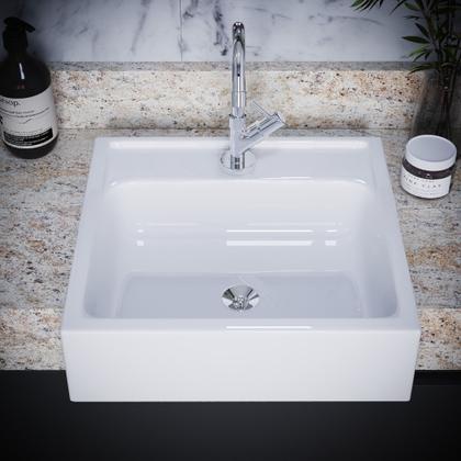 Imagem de Cuba / Pia De Apoio Semi-encaixe Fe12 Quadrada 35 Cm Branco